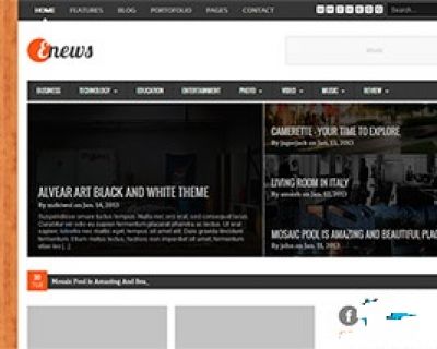 黑色扁平化设计新闻媒体整站html