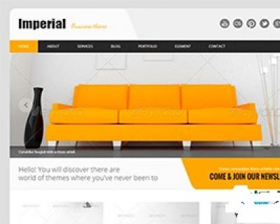 黄色简洁的家具沙发企业网站